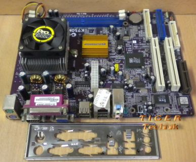 ECS Elitegroup K7SOM+ V. 7.5C Mainboard AMD Duron CPU onboard + Blende* m301
