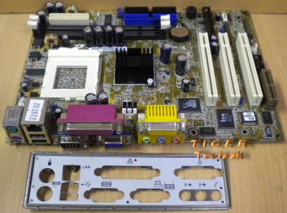 Asus TUSI-M Rev. 1.04 Mainboard + Blende Sockel 370 PCI AMR VGA LAN Audio* m315