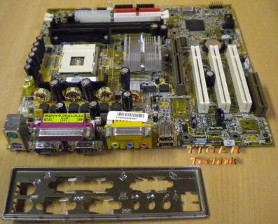 Gigabyte GA-8IDML Rev. 2.0 Mainboard Sockel 478 AGP PCI CNR USB + Blende* m343