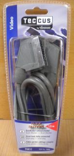 Teccus by Vivanco Video Scart Kabel vollverschaltet 1,5m Stecker-Stecker *so178