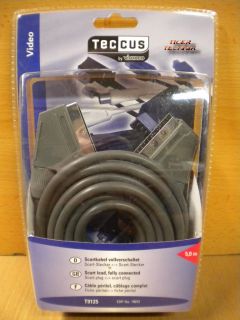 Teccus by Vivanco Video Scart Kabel vollverschaltet 5m Stecker-Stecker *so188