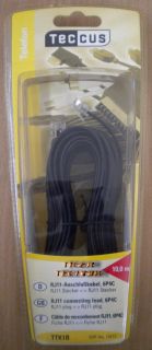 Teccus by Vivanco Telefon Kabel Modular 6P4C 10m Länge RJ11 St. - RJ11 St.* so207