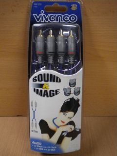 Vivanco Gold Sound&Image Audio Verbindung 2x Chinch - 2x Chinch 0,75m *so180
