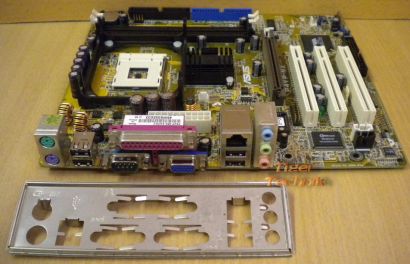 Asus P4VP-MX Rev. 1.00 Mainboard Sockel 478 AGP PCI USB LAN VGA + Blende* m363