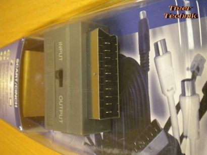 Teccus by Vivanco Scart Adapter 3x Cinch Buchse auf Scart In Out schaltbar*so184