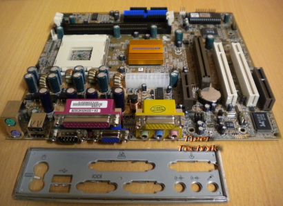 ECS Elitegroup K7SEM Rev1.0 Mainboard+Blende Sockel A 462 AGP PCI VGA Audio*m365