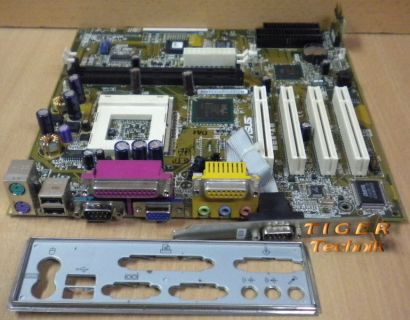 Asus MEW-AM Rev. 1.01 Mainboard Sockel 370 PCI VGA Seriell USB + Blende* m394