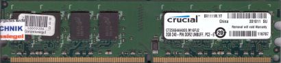 crucial CT25664AA800 M16FJ2 PC2-6400U 2GB DDR2 800MHz Arbeitsspeicher RAM* r35