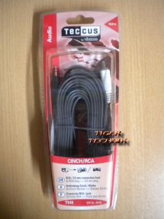 Teccus by Vivanco Verbindung 2x Chinch - Klinke 3,5mm 10m Länge *so252