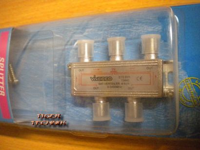 Vivanco SAT 4-fach Antennenverteiler F-Buchse - 5-2400MHz - 4x F-Buchse *so259
