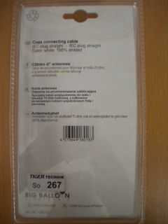 BigBalloon TV/Radio Antennenkabel weiß Koax-St. - Koax-Kupplung 10m *so267