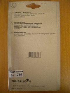 BigBalloon TV/Radio Antennenkabel weiß Koax Stecker Koax Kupplung 5m 75Ohm*so276