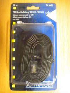 Schwaiger Telefon ISDN Kabel 10m ISDN-Anschlussleitung RJ45 St. - RJ45 St.*so296