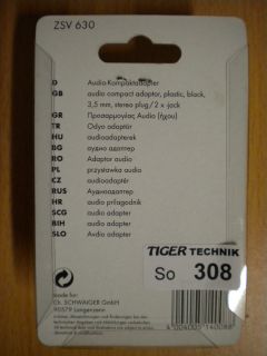 CS ZSV 630 Audio Y-Adapter Klinke Stecker 3,5mm - 2x Buchse 3,5mm *so308