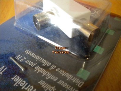 Schwaiger TV Zweifachverteiler Koax-Kupplung - 2x Koax-Stecker *so309