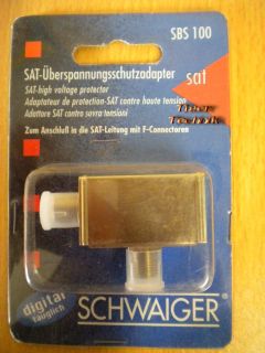 Schwaiger SBS100 SAT Überspannungsschutz Adapter Leitung mit F-Connectoren*so310