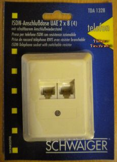 Schwaiger ISDN Anschlussdose UAE 2x8 (4) schaltbarem Anschlusswiederstand*so320