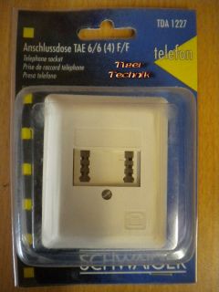 Schwaiger TDA1227 Aufputz Anschlussdose TAE F F 6/6(4) für 2 Telefone *so322