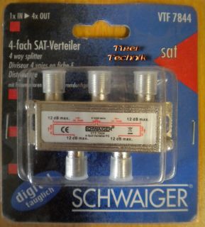 Schwaiger VTF 7844 SAT Verteiler 4-fach 1xIn 4xOut Frequenzen 5-2250MHz *so326