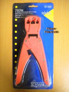 Schwaiger Crimp Zange Modular Westernstecker RJ11 RJ12 RJ45 Abisolierung *so328