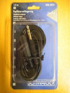 Schwaiger KHA 4076 5m Kopfhörer Klinkenverlängerung 6,3mm Stecker - Buchse*so331