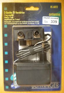 Schwaiger BS 6822 2-Geräte-TV-Verstärker 2x 8 dB kabeltauglich *so339