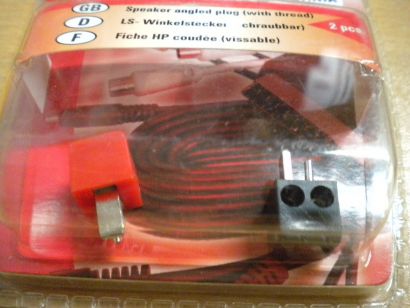 Teccus by Vivanco 2Stück Lautsprecher Stecker LS Winkelstecker schraubbar *so342