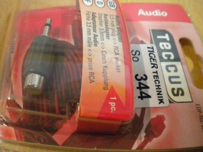Teccus by Vivanco Audio Adapter Mono Klinke Stecker 3,5mm - Cinch Buchse *so344