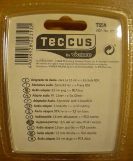 Teccus by Vivanco Audio Adapter Mono Klinke Stecker 3,5mm - Cinch Buchse *so344