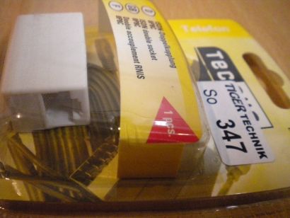 Teccus by Vivanco Telefon ISDN Doppelkupplung 8P8C RJ45 - RJ45 weiß* so347