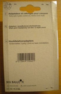 BigBalloon Audio Cinch Klinke Kabel 1,5m 2x Cinch Stecker - 3,5mm Klinke *so357