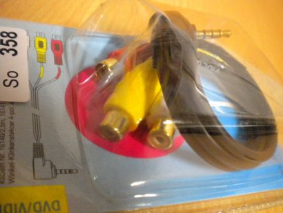 BigBalloon Video AV Adapter 4-pol Klinke - 3x Cinch Stecker DVD-PC auf TV *so358
