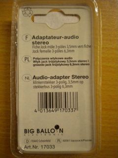 BigBalloon Audio Adapter Klinke Stecker 3,5mm - Buchse 6,3mm stereo *so363