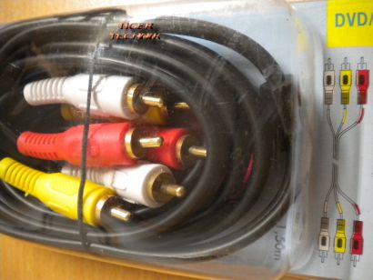 BigBalloon Anschlusskabel für DVD Video 3x Chinch St.- 3x Chinch St. 1,5m *so370