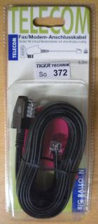 BigBalloon FAX Modem Kabel 6m Länge TAE-N Stecker - RJ11 Western 6/6 *so372