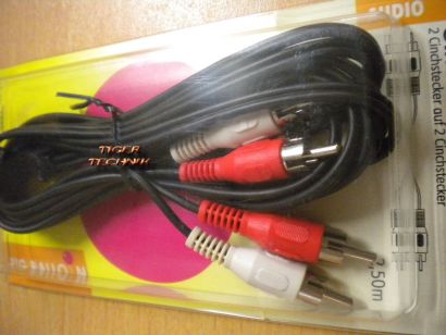 BigBalloon Audio Cinch Kabel 2,5m 2x Cinch Stecker - 2x Cinch Stecker *so373