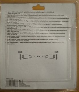 Schwaiger 2160p Full HD HDMI Kabel 5m 4K 3D TV BlueRay PS3 Ethernet *So381