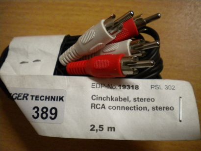 Vivanco PSL 302 Cinch Kabel 2,5m Stereo 2x Chinch St. - 2x Chinch St. *so389