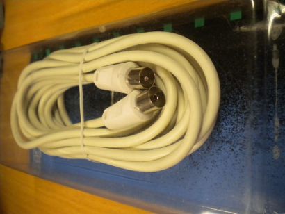 Schwaiger TV/Radio Antennenkabel Koax-Stecker - Koax-Kupplung 5m weiß *so394