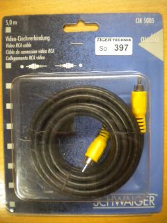Schwaiger Cinch Video Kabel Koax Composite 5m Cinch Stecker - Stecker *so397
