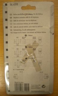 Schwaiger Telefon Kabel Modular 10m +Adapter Telekom Siemens International*so400