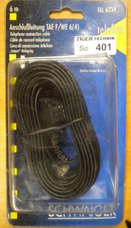 Schwaiger Telefon Kabel 6m TAE F Western 6 4 für Import-Telefone 4 adrig* so401