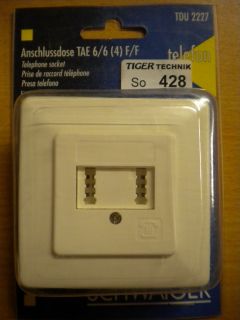 Schwaiger TDU2227 Unterputz Anschlussdose TAE F F 6/6(4) für 2 Telefone* so428
