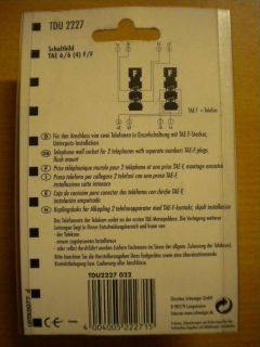 Schwaiger TDU2227 Unterputz Anschlussdose TAE F F 6/6(4) für 2 Telefone* so428