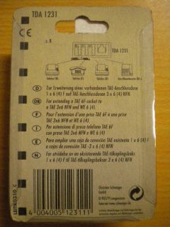 Schwaiger TDA1231 Telefon Adapter TAE F NFN +RJ11 für Telefon&Zusatzgeräte*so429