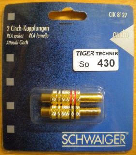 Schwaiger CIK 8127 2x Cinch Kupplung Gold 1x rot 1x schwarz Lötversion * so430