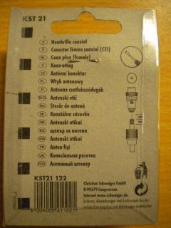 Schwaiger KST 21 SAT Koax-Steckbuchse Koax Buchse weiß* so439