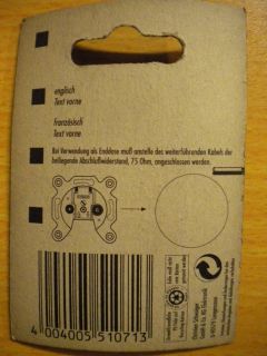 2x Schwaiger Endwiderstände 75Ohm für den Abschluss von Antennensteckdosen*so442