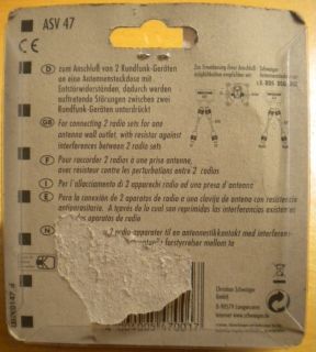 Schwaiger ASV 47 Anschlussverteiler Rundfunk 2-fach Radio Verteiler* so445
