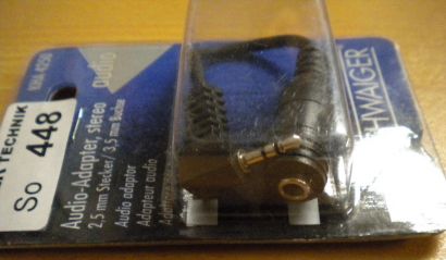 Schwaiger KHA4250 Audio Adapter stereo Klinke 2,5mm Stecker - 3,5mm Buchse*so448